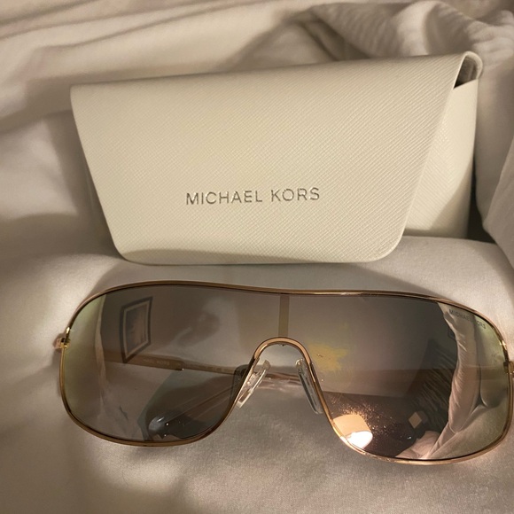 Michael Kors Gold Shield-Style Sunglasses